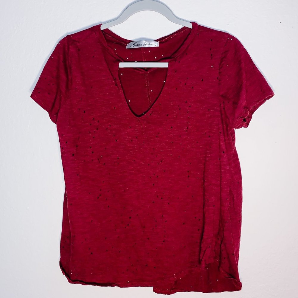 Bomboa Maroon Top, Sz L